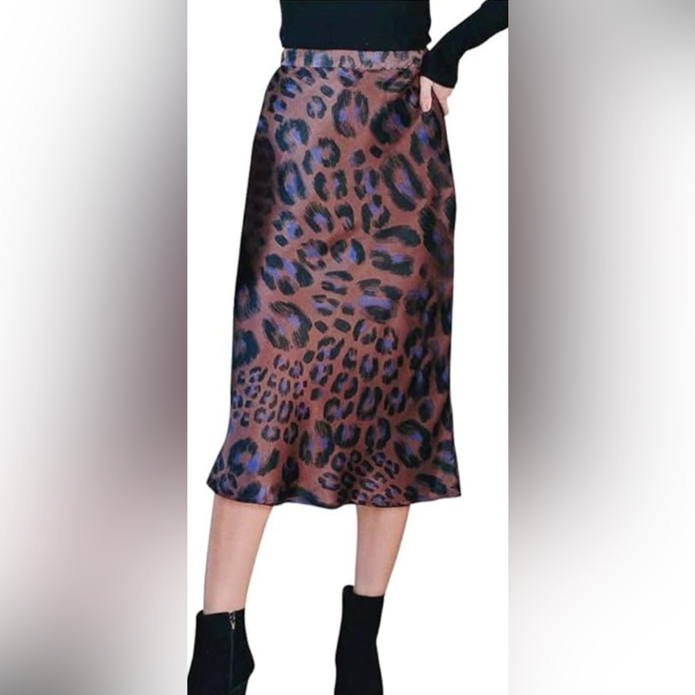 Vici Leopard Print Midi Skirt - Brown and Black